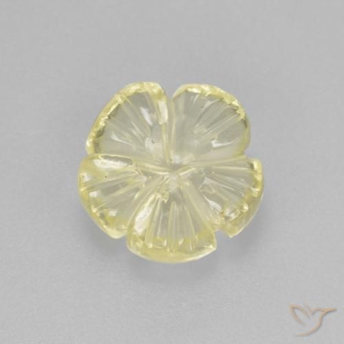 Quartz Jaune clair naturelle Taille Fleur, 2.14 ct, Transparent