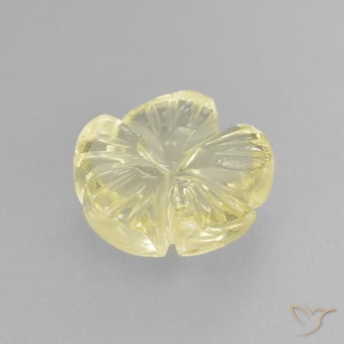 Quartz Jaune clair naturelle Taille Fleur, 2.14 ct, Transparent