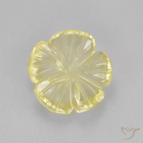 2.47ct Naturel Jaune clair Quartz, Taille Fleur, Transparent