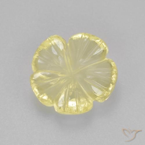 Quartz Jaune clair naturelle Taille Fleur, 2.47 ct, Transparent