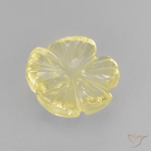 Quartz Jaune clair naturelle Taille Fleur, 2.47 ct, Transparent