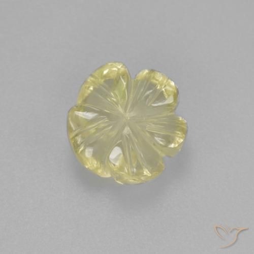 1.96ct Naturel Jaune verdâtre clair Quartz, Taille Fleur, Transparent