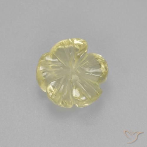 Quartz Jaune verdâtre clair naturelle Taille Fleur, 1.96 ct, Transparent