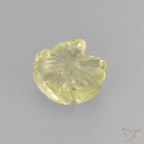Quartz Jaune verdâtre clair naturelle Taille Fleur, 1.96 ct, Transparent