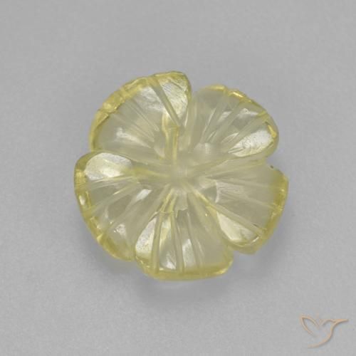 Quartz Jaune lagon naturelle Taille Fleur, 2.70 ct, Transparent