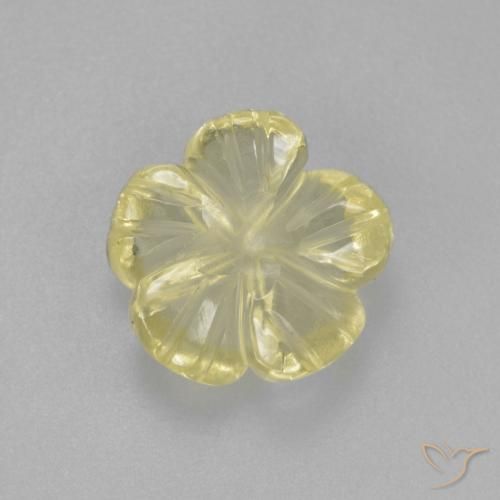 Quartz Jaune verdâtre clair naturelle Taille Fleur, 2.21 ct, Transparent