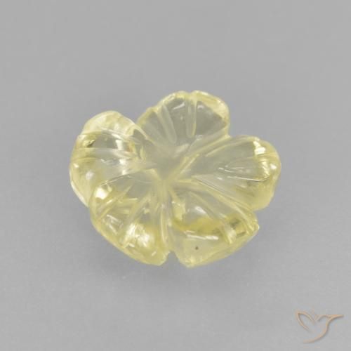 Quartz Jaune verdâtre clair naturelle Taille Fleur, 2.21 ct, Transparent