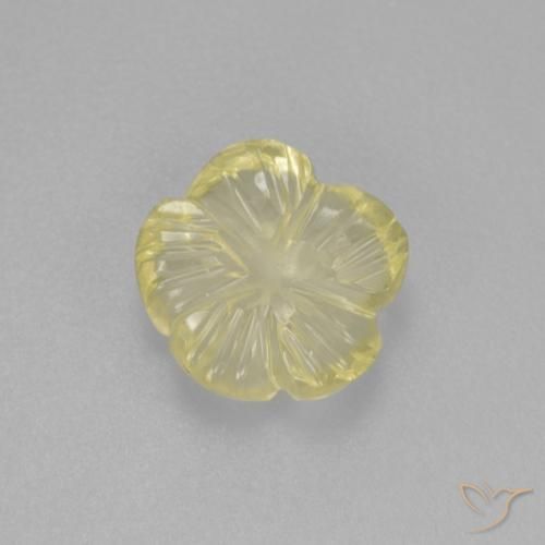1.56ct Naturel Jaune verdâtre clair Quartz, Taille Fleur, Transparent