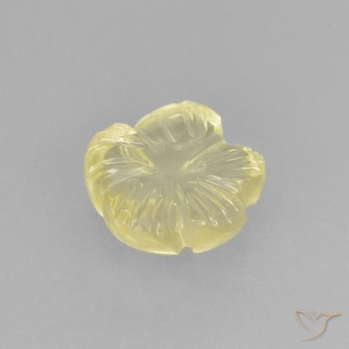 Quartz Jaune verdâtre clair naturelle Taille Fleur, 1.56 ct, Transparent