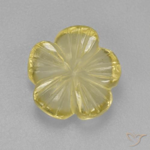 2.21ct Naturel Jaune verdâtre clair Quartz, Taille Fleur, Transparent