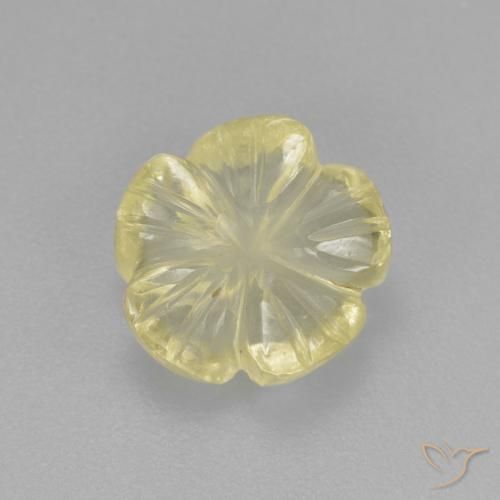 2.37ct Naturel Jaune verdâtre clair Quartz, Taille Fleur, Transparent