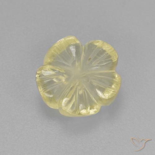 Quartz Jaune verdâtre clair naturelle Taille Fleur, 2.37 ct, Transparent
