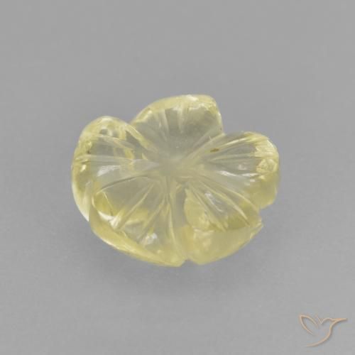 Quartz Jaune verdâtre clair naturelle Taille Fleur, 2.37 ct, Transparent