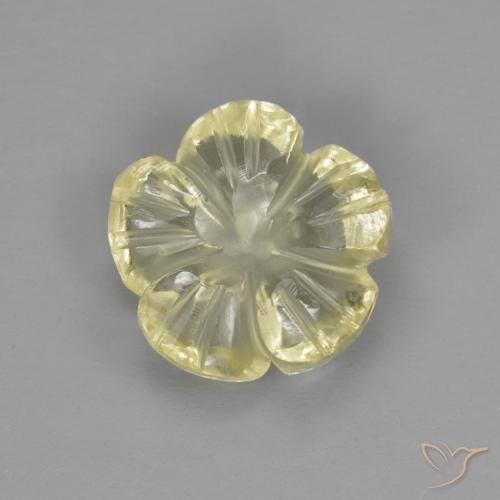 1.98ct Naturel Jaune lagune léger Quartz, Taille Fleur, Transparent