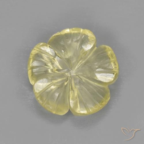 2.59ct Naturel Jaune pâle Quartz, Taille Fleur, Transparent, Photo A