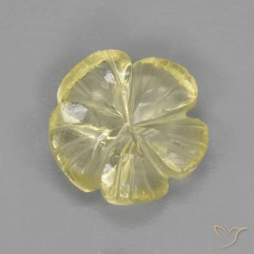Quartz Jaune pâle naturelle Taille Fleur, 2.59 ct, Transparent