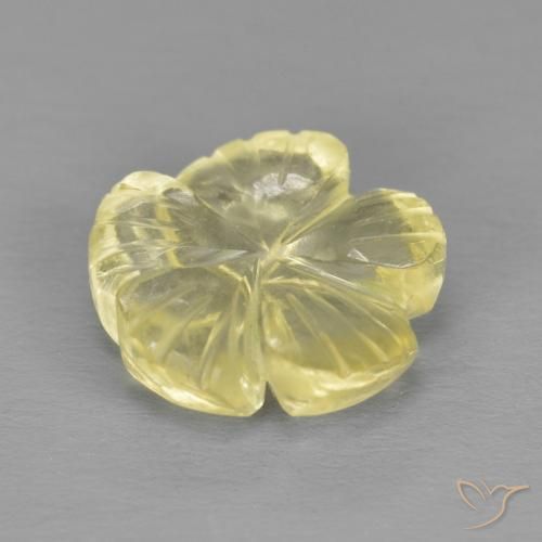 Quartz Jaune pâle naturelle Taille Fleur, 2.59 ct, Transparent