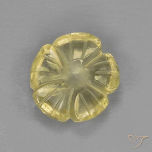 2.39ct Naturel Jaune pâle Quartz, Taille Fleur, Transparent