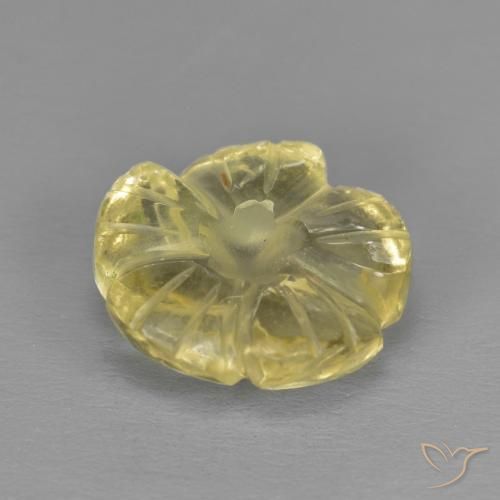 Quartz Jaune pâle naturelle Taille Fleur, 2.39 ct, Transparent