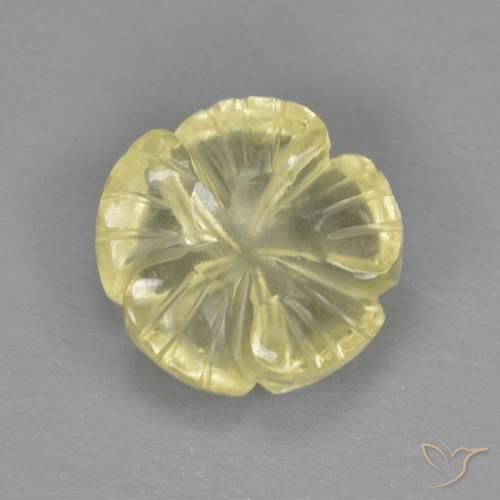 2.79ct Naturel Jaune moyen-léger Quartz, Taille Fleur, Transparent