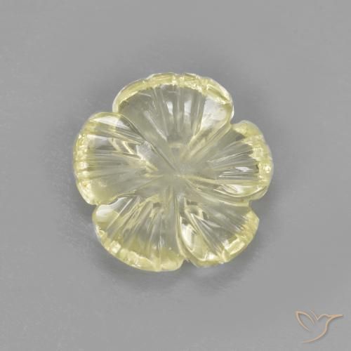 1.64ct Naturel Jaune pâle Quartz, Taille Fleur, Transparent