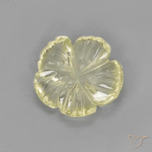 Quartz Jaune pâle naturelle Taille Fleur, 1.64 ct, Transparent