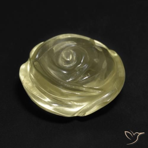 Quartz Jaune moyen-léger naturelle Taille Fleur, 10.57 ct, Transparent