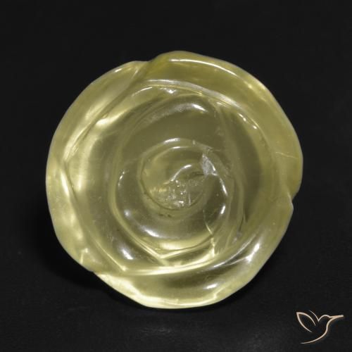 10.57ct Naturel Jaune pâle Quartz, Taille Fleur, Transparent