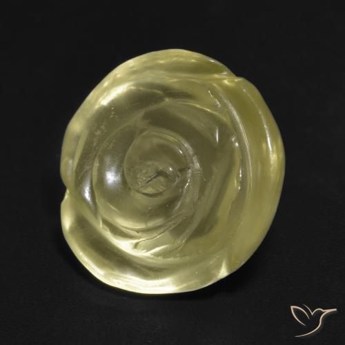 Quartz Jaune pâle naturelle Taille Fleur, 10.57 ct, Transparent