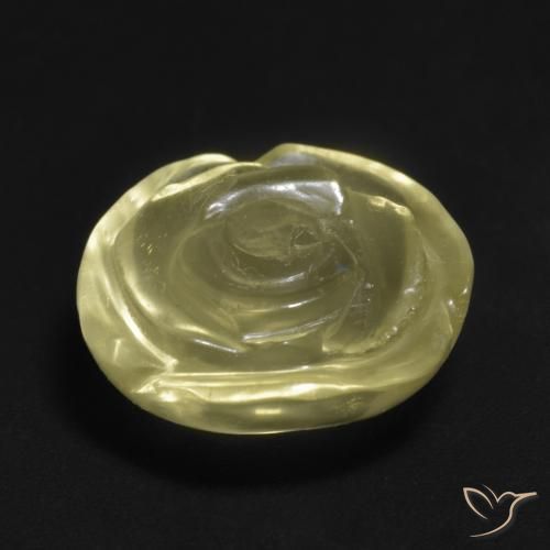 Quartz Jaune pâle naturelle Taille Fleur, 10.57 ct, Transparent