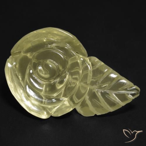 Quartz Jaune pâle naturelle Taille Fleur, 21.30 ct, Transparent