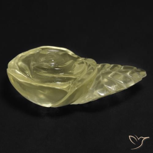 Quartz Jaune pâle naturelle Taille Fleur, 21.30 ct, Transparent