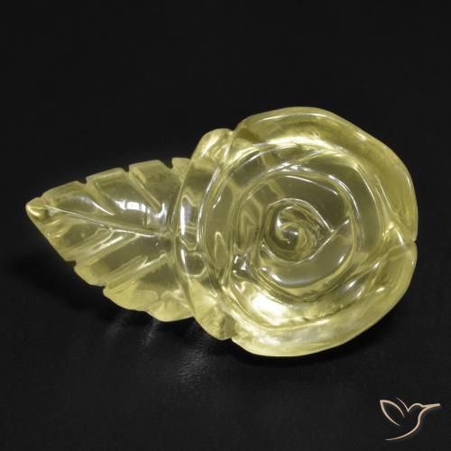 15.16ct Naturel Jaune pâle Quartz, Taille Fleur, Transparent