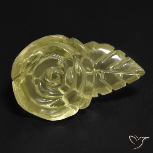 Quartz Jaune pâle naturelle Taille Fleur, 15.16 ct, Transparent