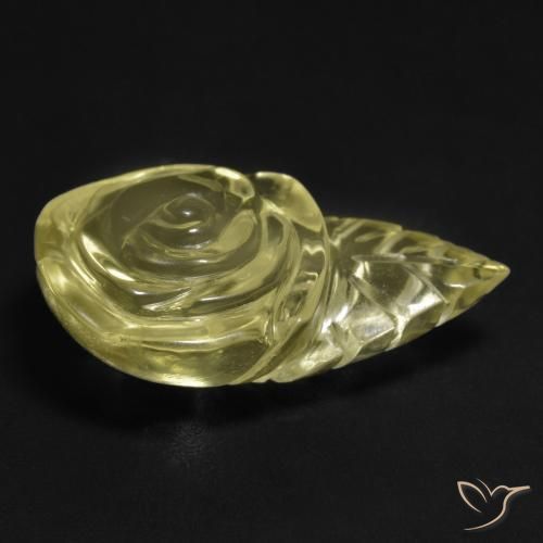 Quartz Jaune pâle naturelle Taille Fleur, 15.16 ct, Transparent