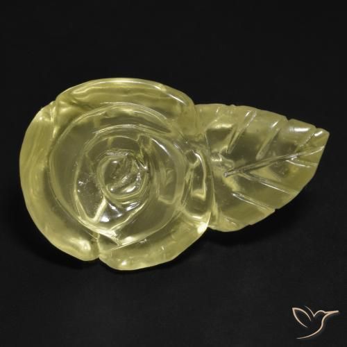 Quartz Jaune lagon naturelle Taille Fleur, 18.90 ct, Transparent