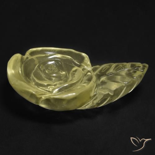 Quartz Jaune lagon naturelle Taille Fleur, 18.90 ct, Transparent