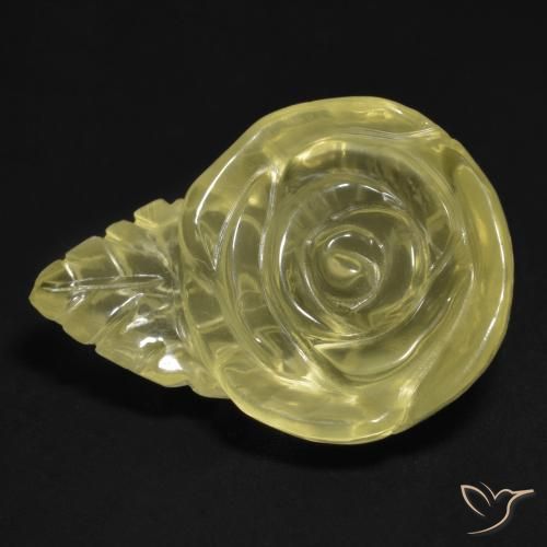 20.16ct Naturel Jaune pâle Quartz, Taille Fleur, Transparent
