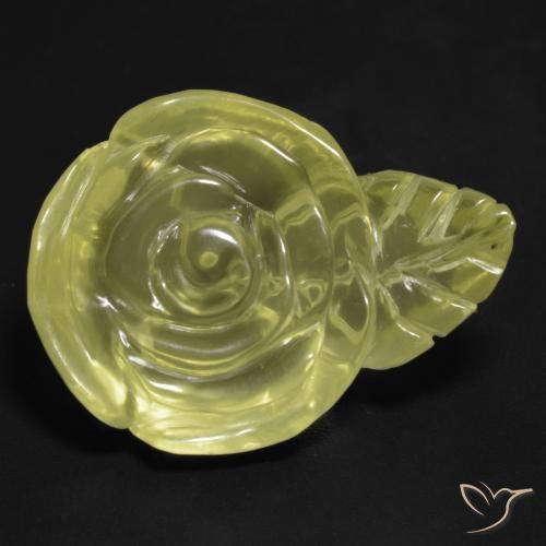 22.84ct Naturel Jaune pâle Quartz, Taille Fleur, Transparent