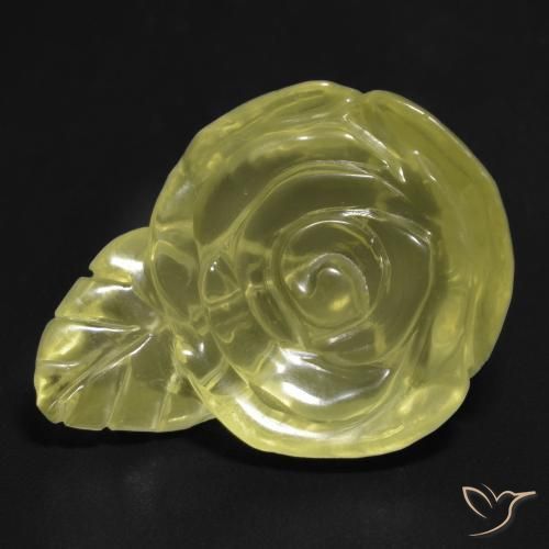 Quartz Jaune pâle naturelle Taille Fleur, 22.84 ct, Transparent