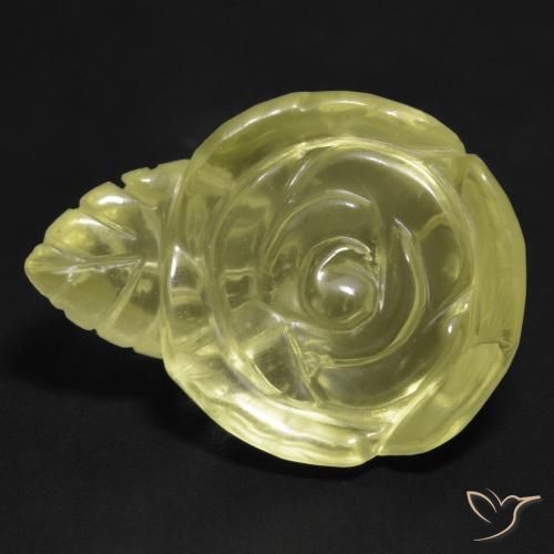21.64ct Naturel Jaune pâle Quartz, Taille Fleur, Transparent