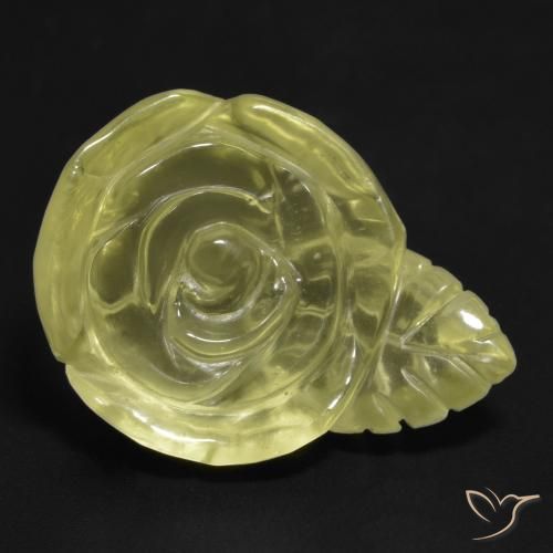 Quartz Jaune pâle naturelle Taille Fleur, 21.64 ct, Transparent