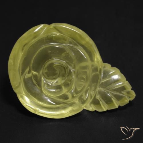 Quartz Jaune pâle naturelle Taille Fleur, 21.64 ct, Transparent