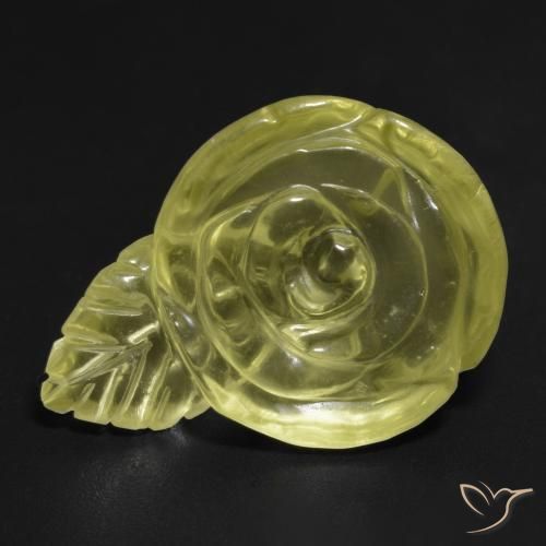 26.39ct Naturel Jaune moyen Quartz, Taille Fleur, Transparent