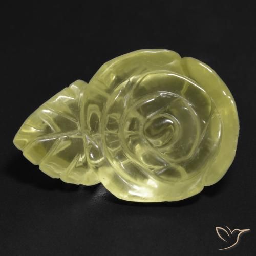 19.33ct Naturel Jaune pâle Quartz, Taille Fleur, Transparent
