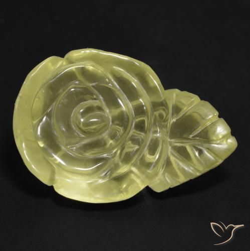 Quartz Jaune pâle naturelle Taille Fleur, 19.33 ct, Transparent