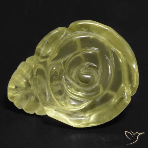 15.73ct Naturel Jaune pâle Quartz, Taille Fleur, Transparent