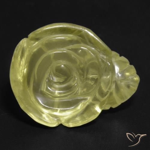 Quartz Jaune pâle naturelle Taille Fleur, 15.73 ct, Transparent