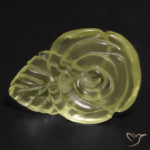 Quartz Jaune pâle naturelle Taille Fleur, 12.65 ct, Transparent