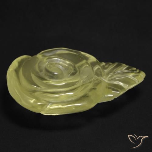 Quartz Jaune pâle naturelle Taille Fleur, 12.65 ct, Transparent